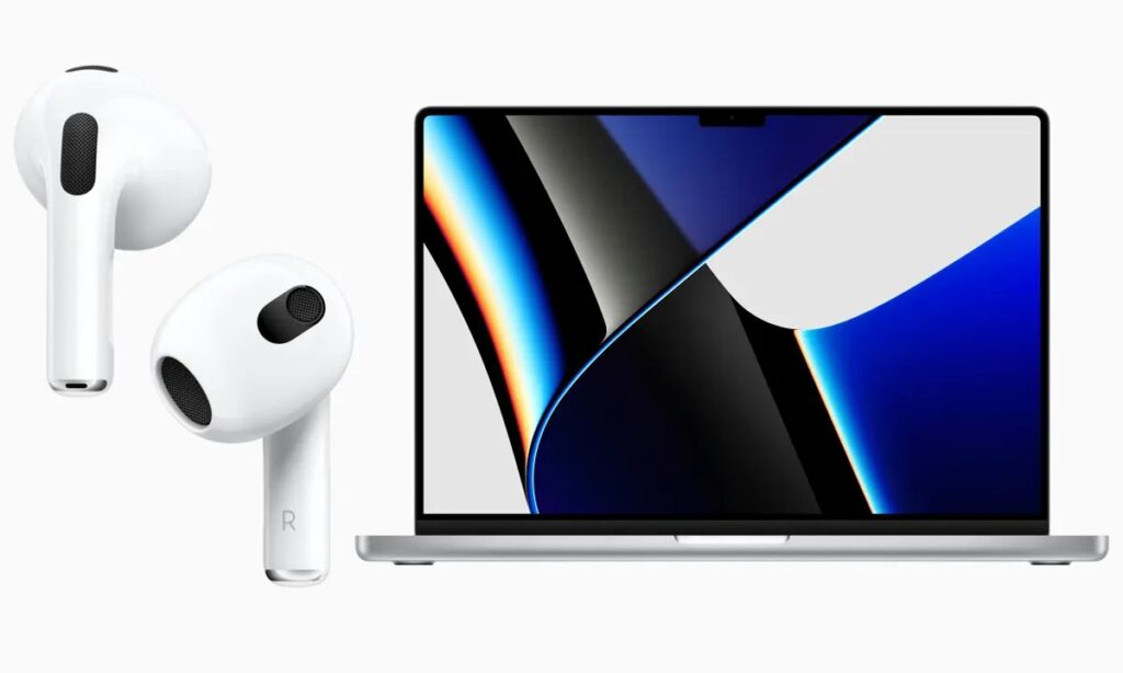 MacBook and AirPods